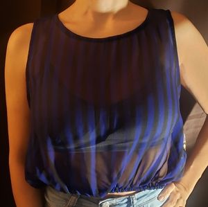 Black & Blue Sheer top